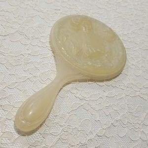 Vintage Art Nouveau hand mirror 3D with lady and flowers